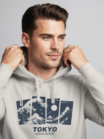 Neverless Sweatshirt 'Tokyo Wave' in Beige