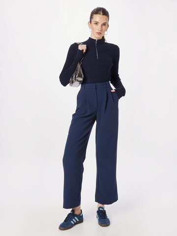 Abercrombie & Fitch - Pierna ancha Pantalón plisado en azul