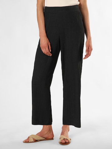 OPUS Slim fit Pleat-Front Pants 'Meltiko' in Black: front