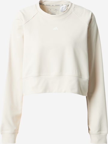 ADIDAS PERFORMANCE Athletic Sweatshirt 'Power Aeroready ' in White: front