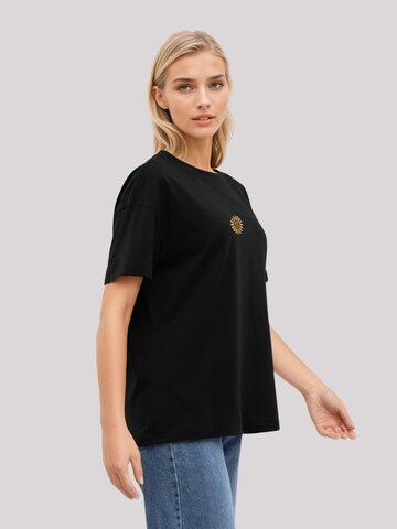 F4NT4STIC Shirt 'Happy Flower Bestickt' in Schwarz