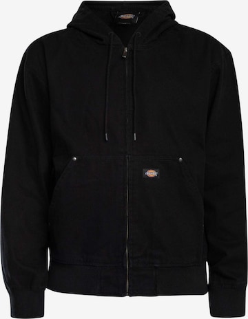DICKIES Övergångsjacka 'UNLINED CANVAS HOODED' i svart: framsida