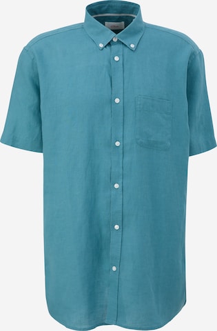 s.Oliver Men Tall Sizes Button Up Shirt in Blue: front