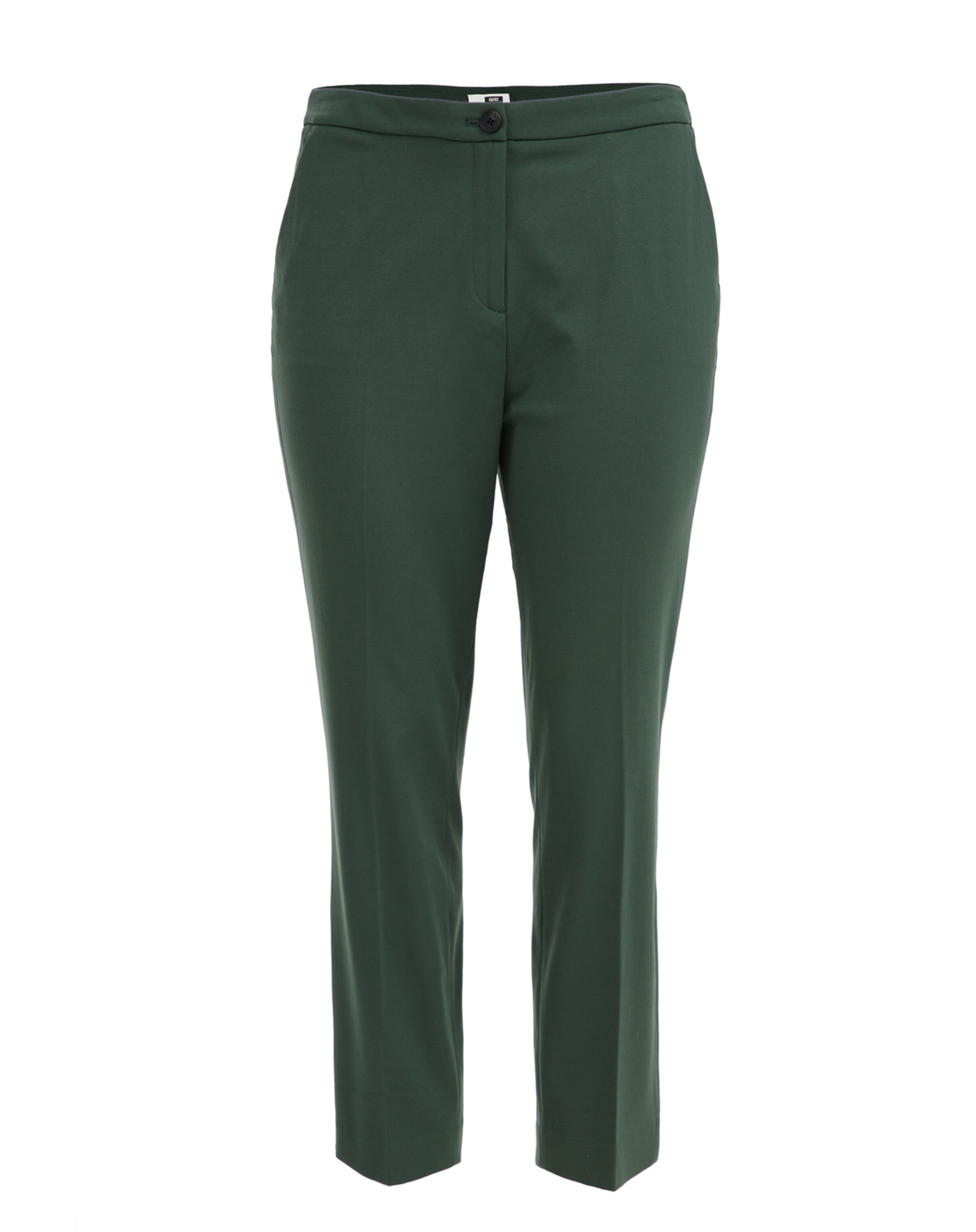 WE Fashion - Slimfit Calças com vincos em verde: frente