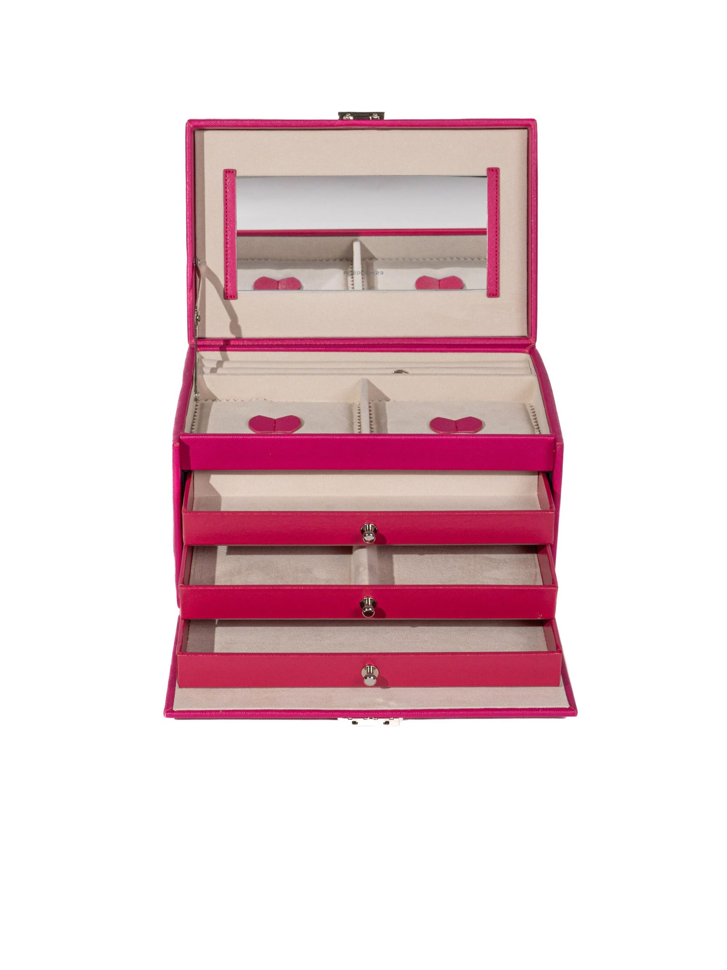 Boîte à bijoux 'JOLIE Schmuckkästchen - Kreuznarben Optik' Friedrich23 en rose
