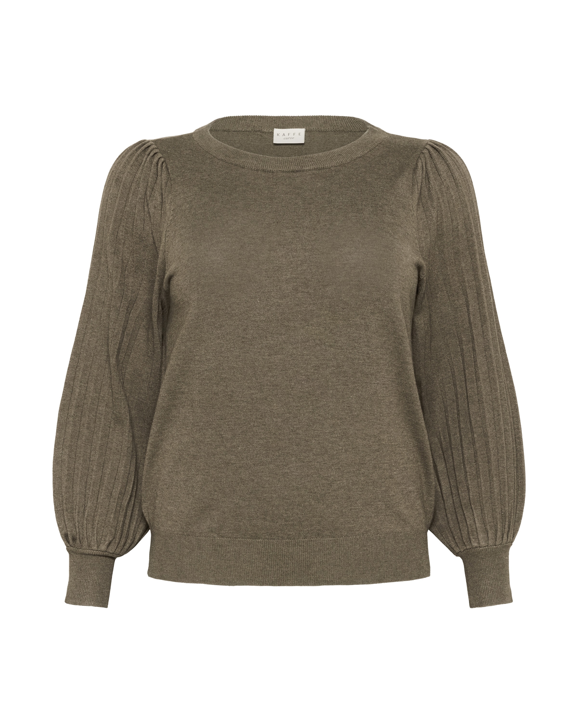 KAFFE CURVE Trui 'KC loni' in Bruin: voorkant