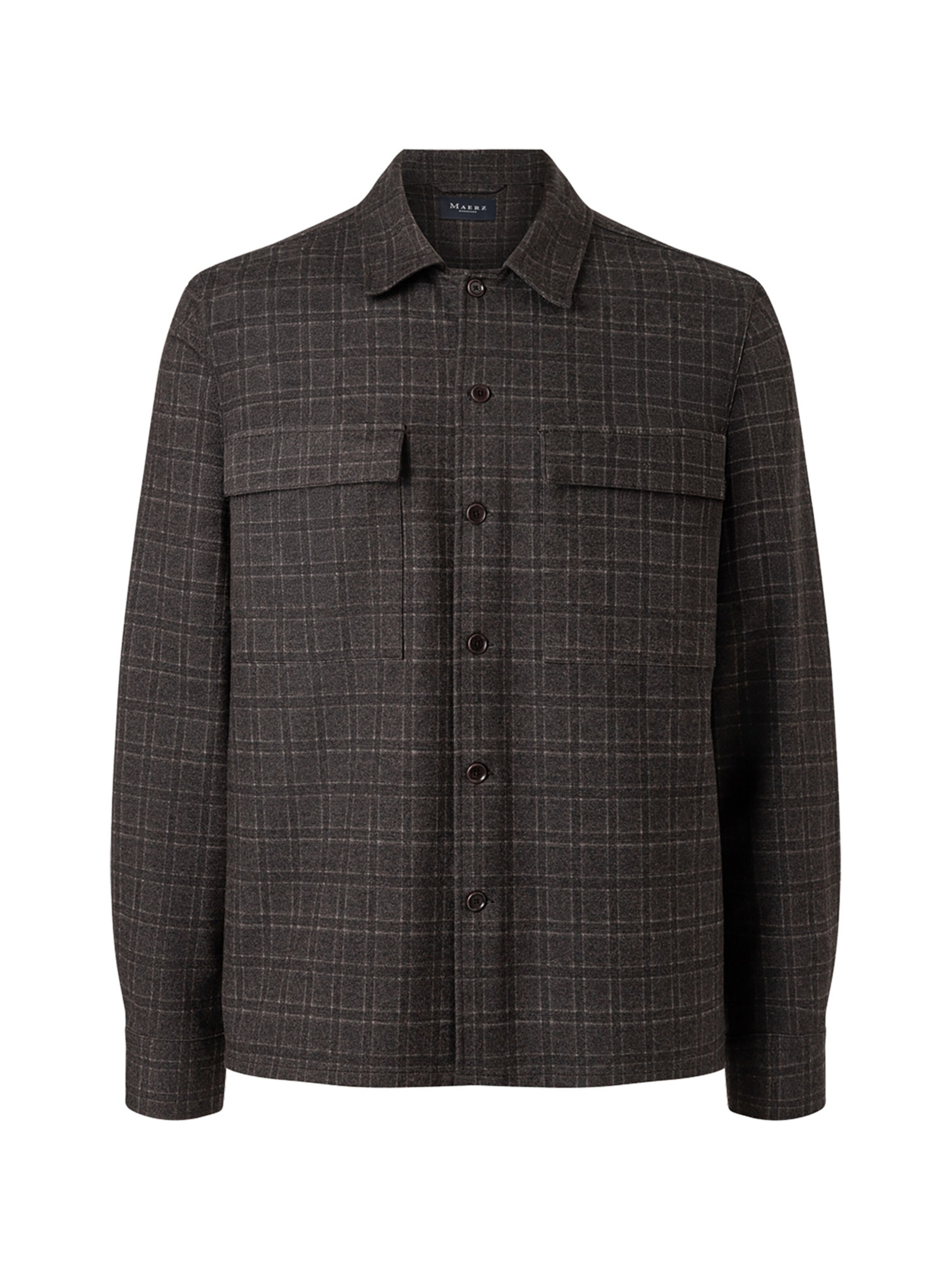Coupe regular Chemise MAERZ Muenchen en marron : devant