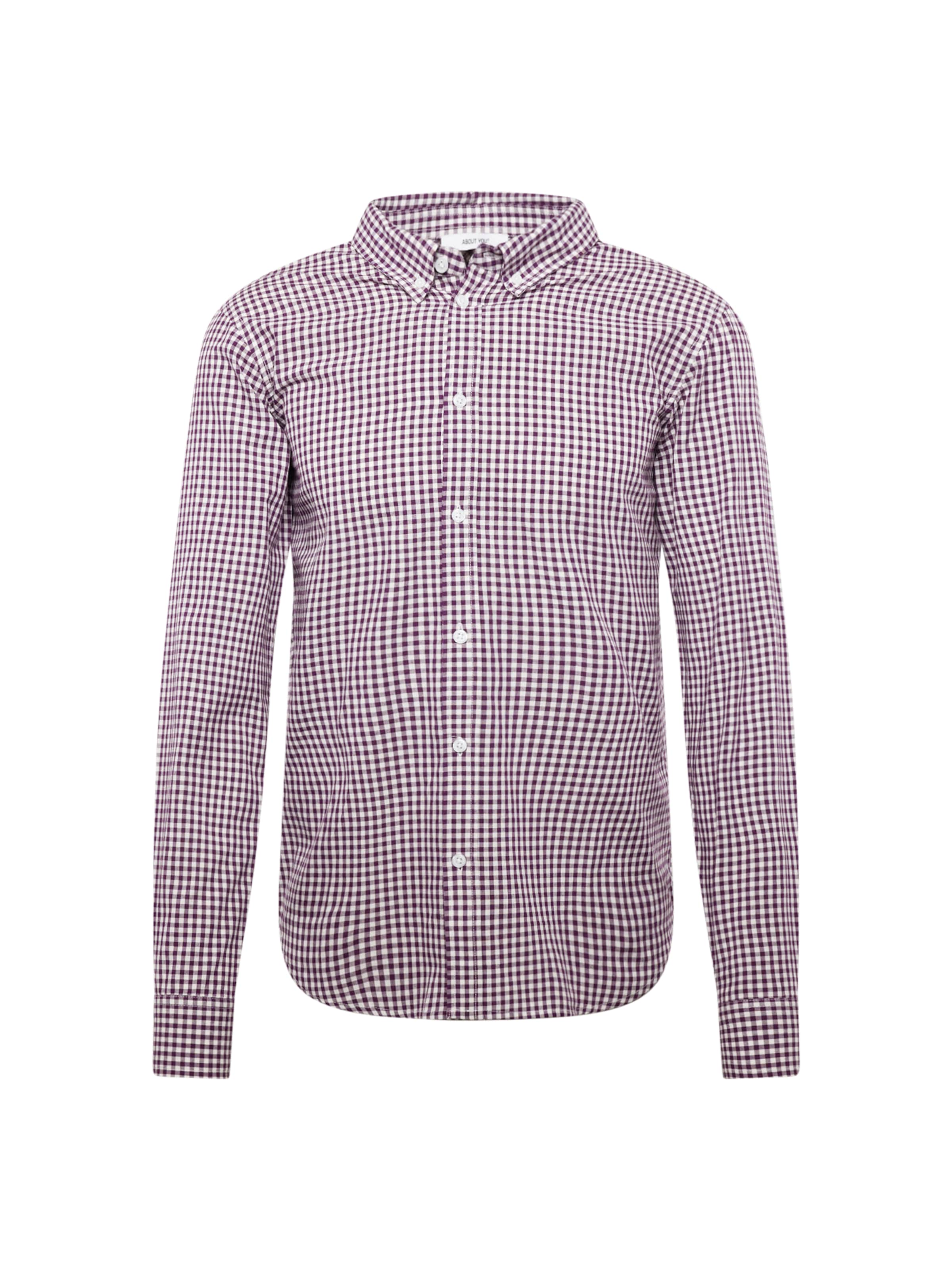 ABOUT YOU Regular fit Button Up Shirt 'Caspar' in Purple: front