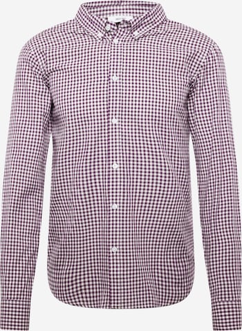 ABOUT YOU Regular fit Button Up Shirt 'Caspar' in Purple: front