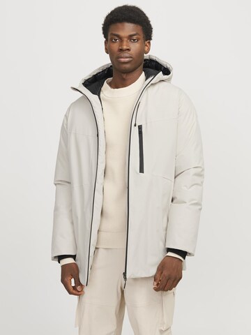 JACK & JONES Winter jacket in Grey: front