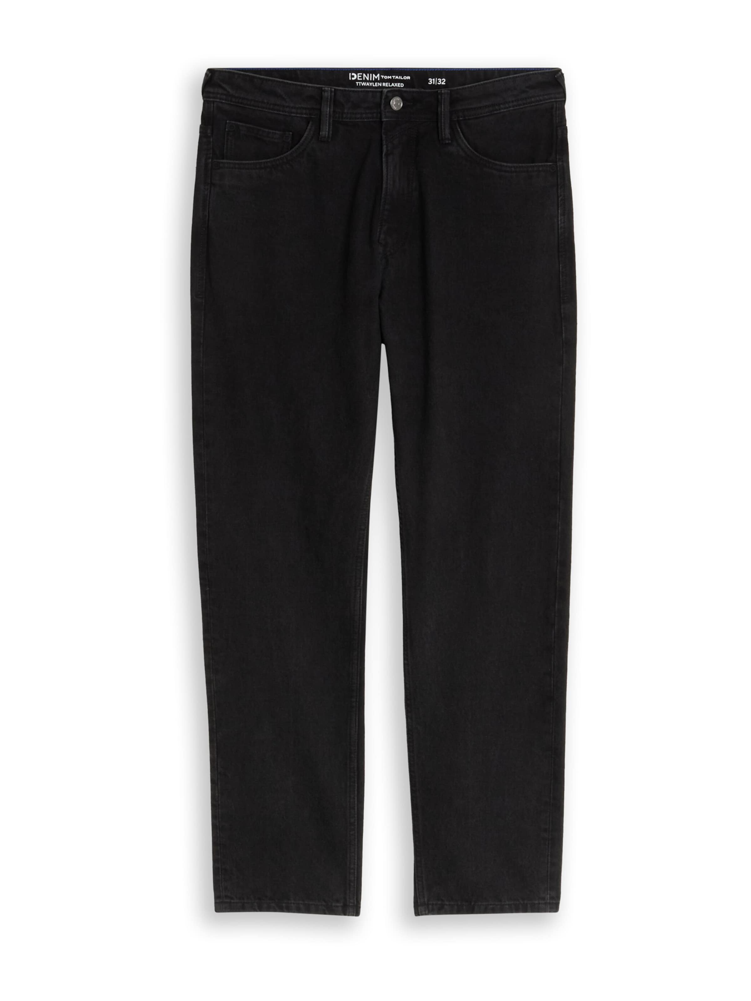 TOM TAILOR DENIM Обычный Джинсы 'WAYLEN' в Черный: спереди