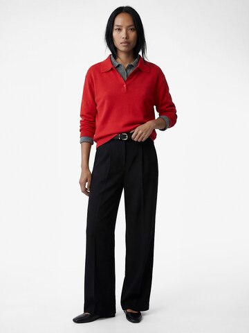 Koton Wide leg Pleat-front trousers in Black: front