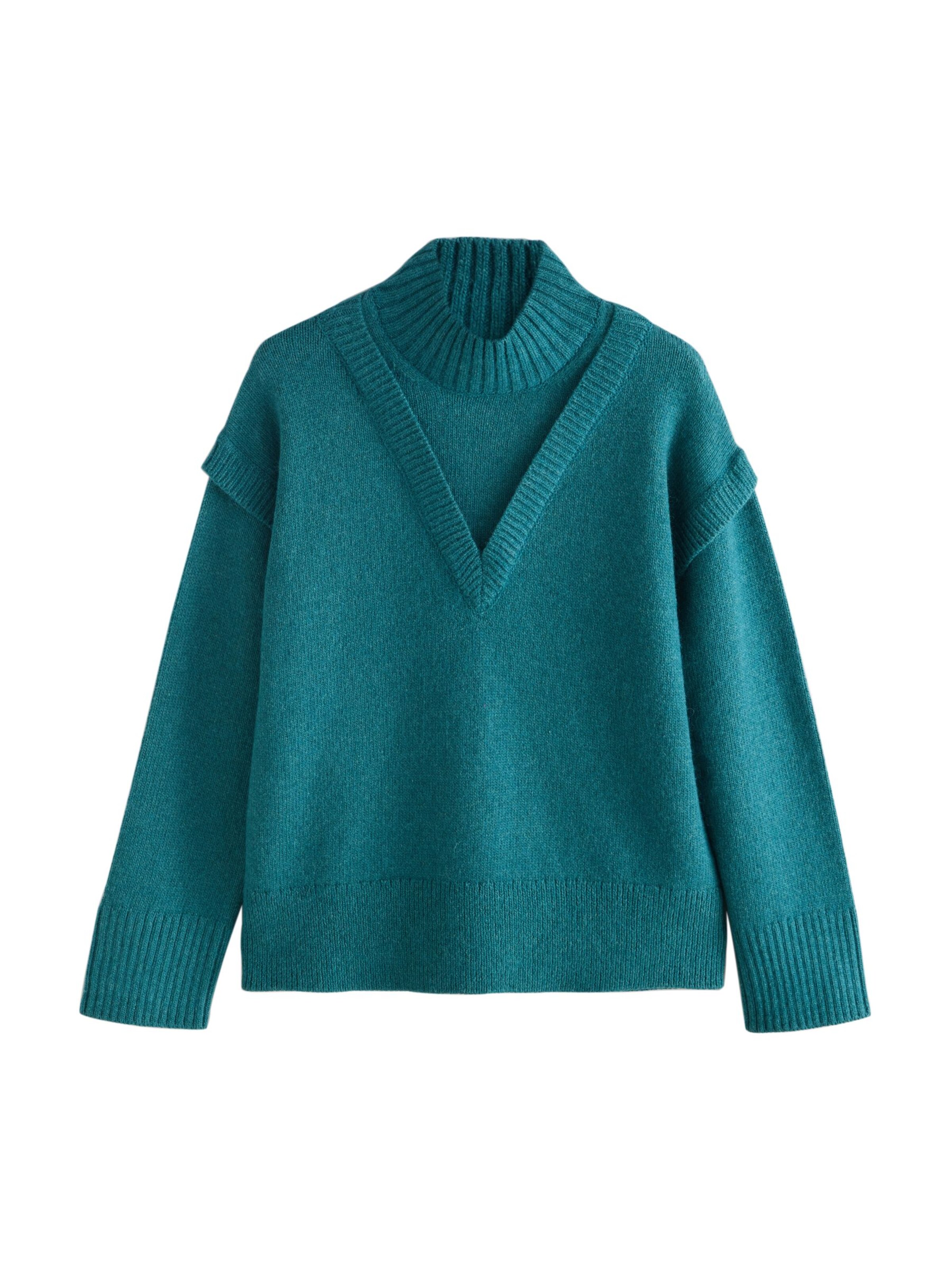Next Pull-over en bleu cyan, Vue avec produit