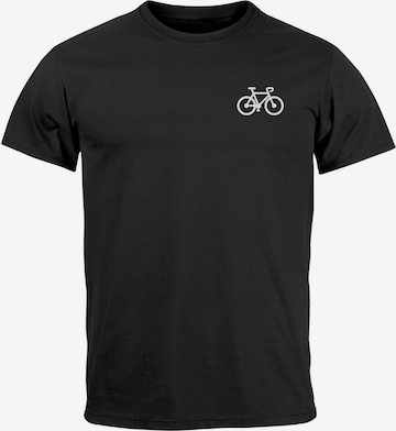 Neverless Shirt 'Fahrrad' in Black: front