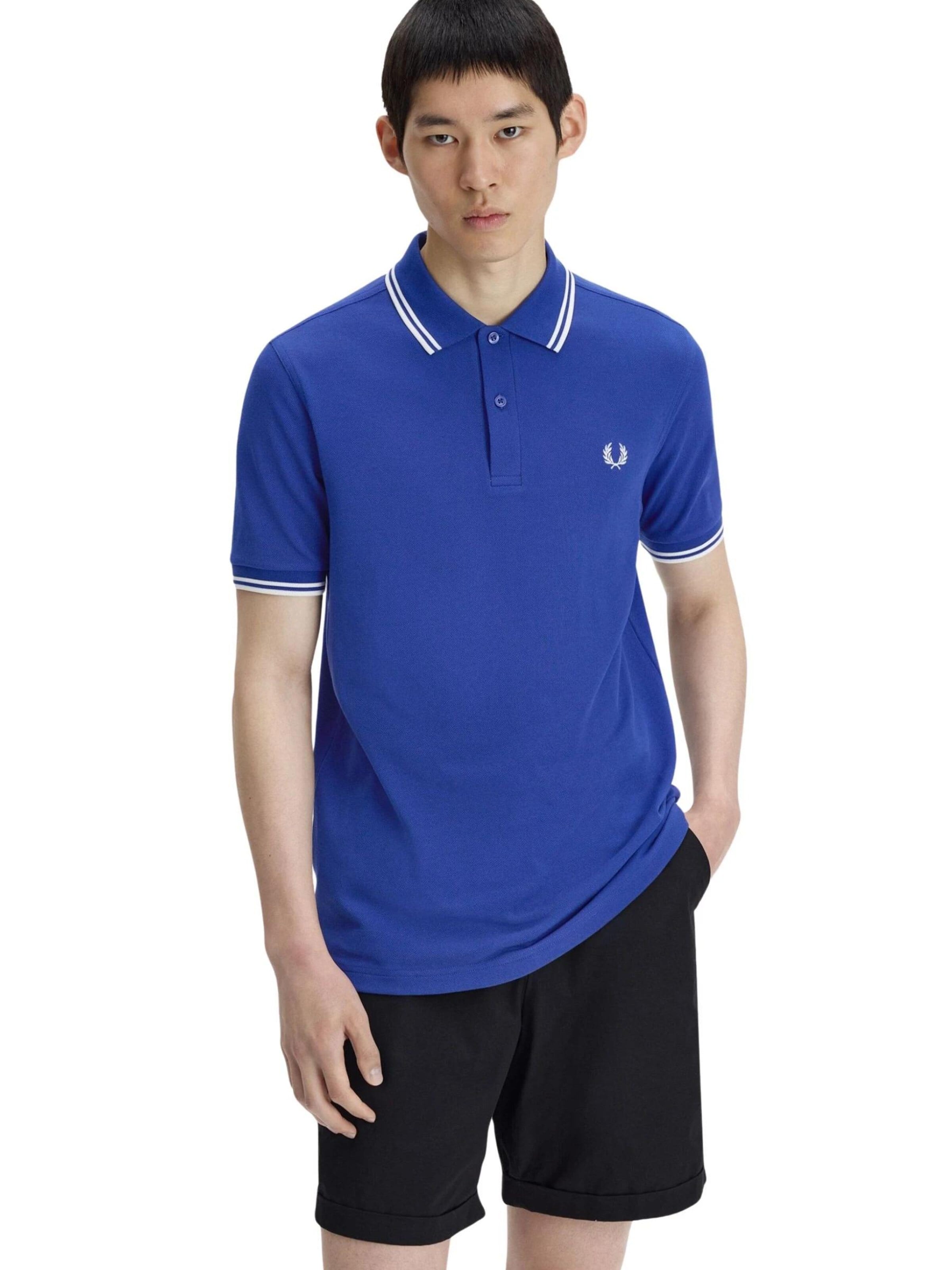 T-Shirt 'Polo fred perry royal eclipse soho twin tipped short' Fred Perry en bleu : devant