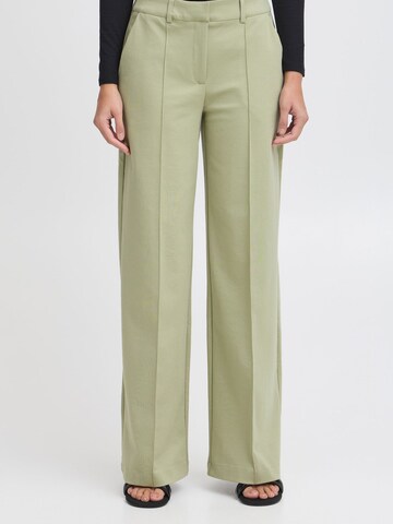 Wide Leg Pantalon à plis ' IHKate ' ICHI en vert