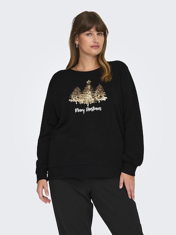 ONLY Carmakoma Sweatshirt 'CARXmas' in Zwart: voorkant