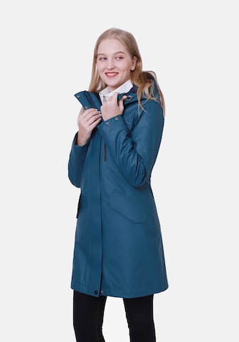 Dingy Rhythm Of The Rain Between-Seasons Coat 'JESSICA' in Blue: front