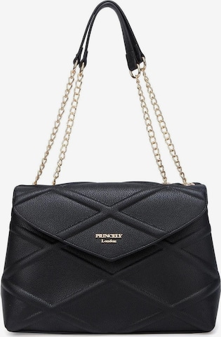 Princely London Schultertasche 'Chaunhi' in Schwarz: Vorderseite