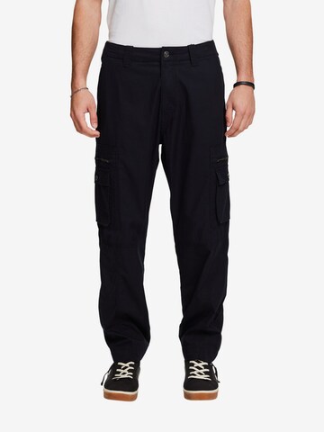 Regular Pantalon cargo ESPRIT en noir : devant