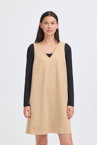 ICHI Dress in Beige: front