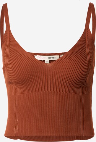 Koton Knitted Top in Brown: front