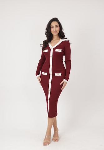 Robes en maille Elara en rouge : devant