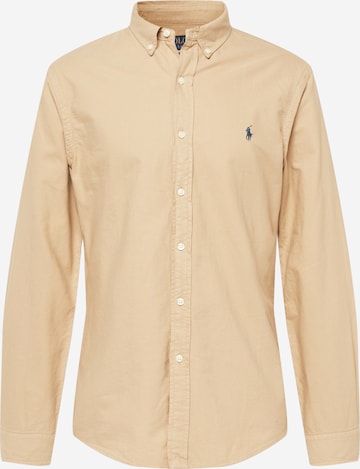 Coupe slim Chemise Polo Ralph Lauren en beige : devant