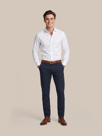 Profuomo Slim fit Overhemd in Wit: voorkant