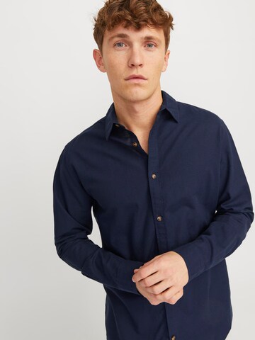 JACK & JONES Comfort fit Button Up Shirt 'JJESummer' in Blue