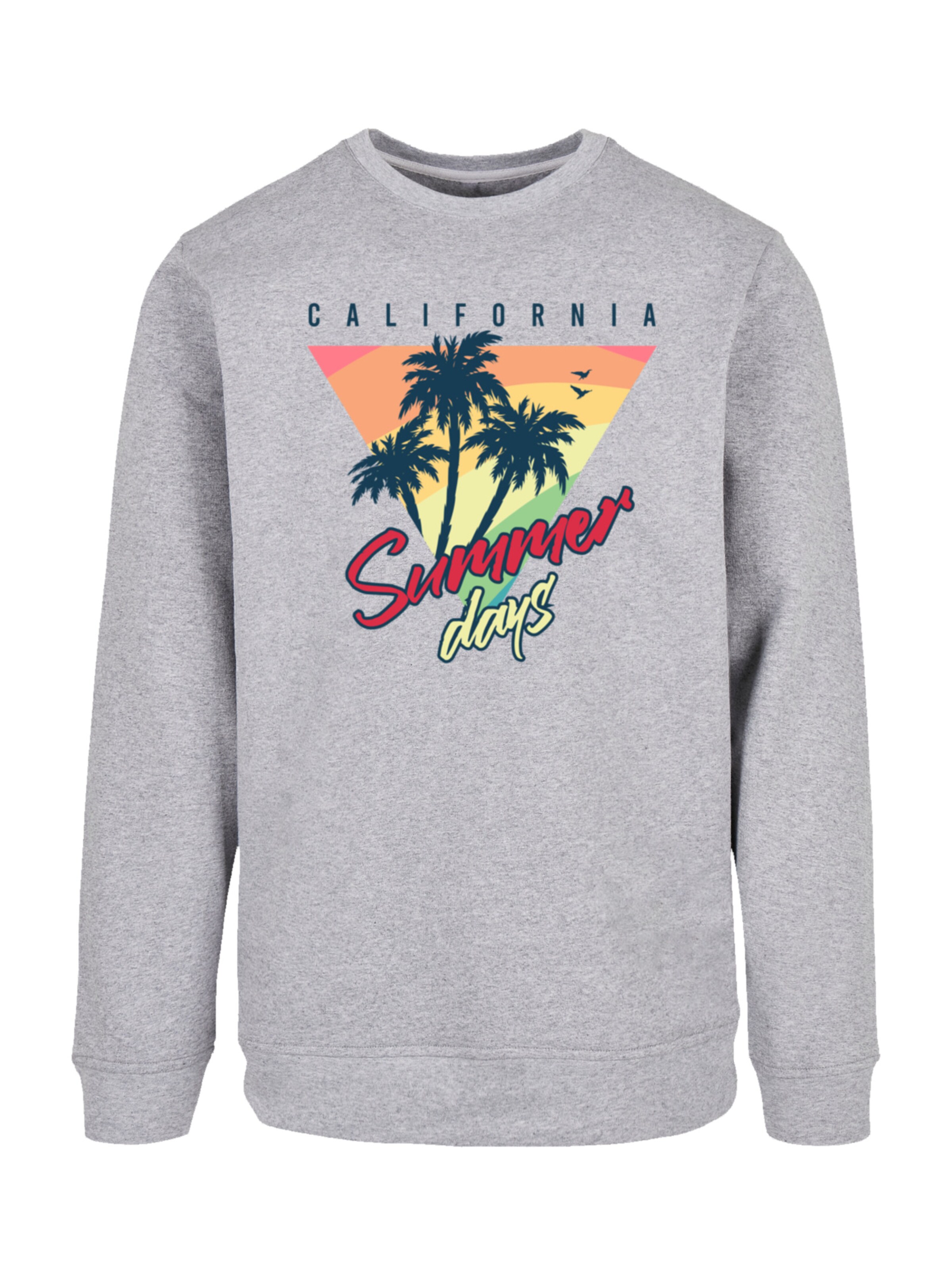 F4NT4STIC Sweatshirt 'California Palmen Retro' in Grey: front