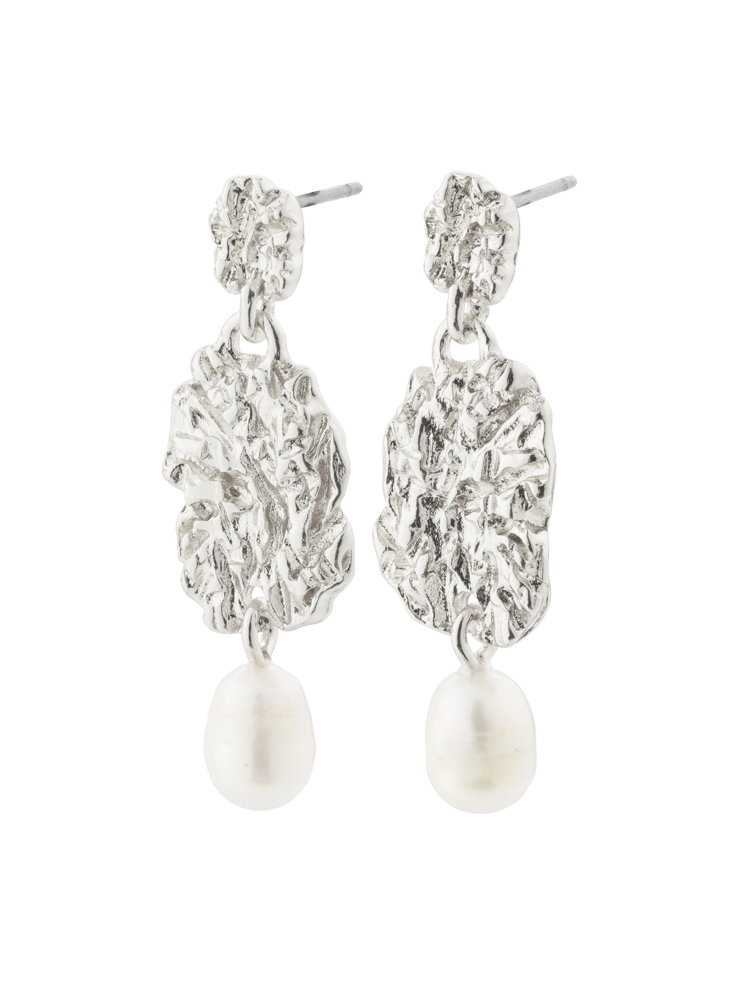 Pilgrim Náušnice 'True' – stříbrná: přední strana