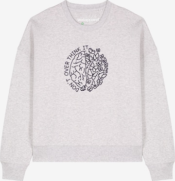 Felpa 'Don't overthink it' di Watapparel in grigio: frontale