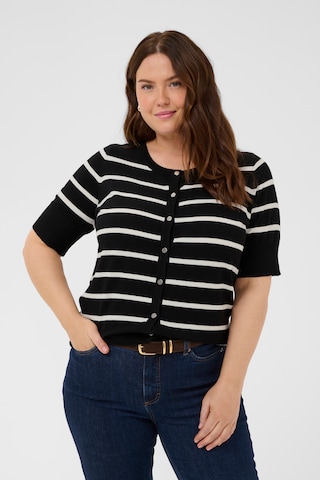 KAFFE CURVE Cardigan 'Lizzy' i sort: forside