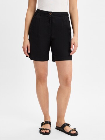 Franco Callegari Loose fit Pleat-Front Pants in Black: front