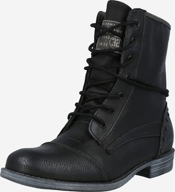 MUSTANG Lace-up bootie in Black: front