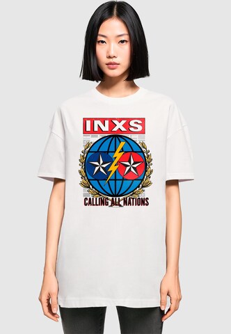 Merchcode T-Shirt 'INXS - Calling All Nations' in Weiß: Vorderseite