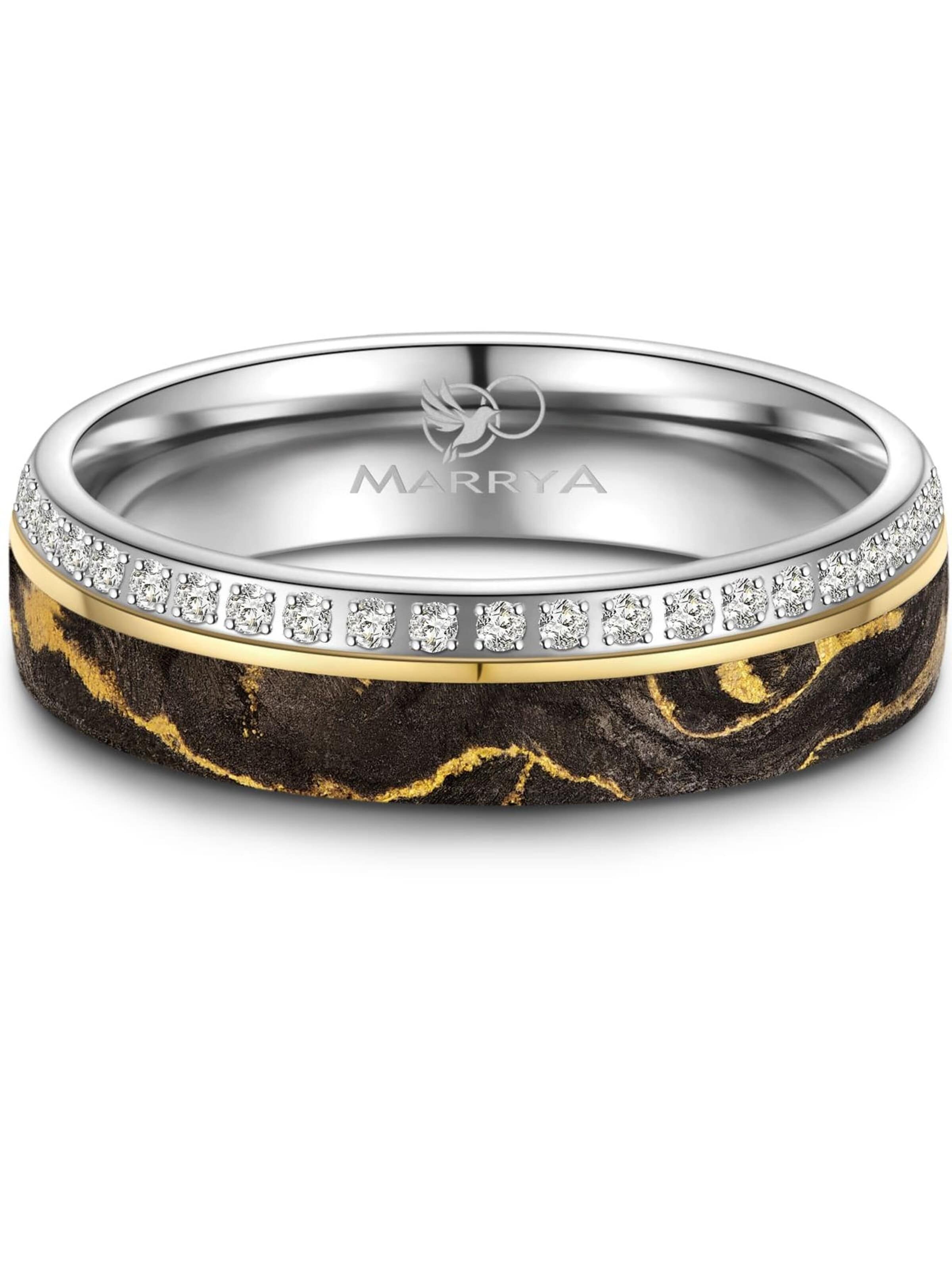 Anello 'MARRYA CA-10 Ehering aus Carbon + Titan Spezial' di MARRYA in nero