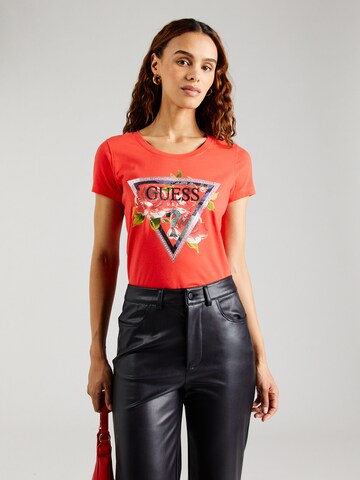 GUESS T-Shirt 'ROSES' in Rot: Vorderseite