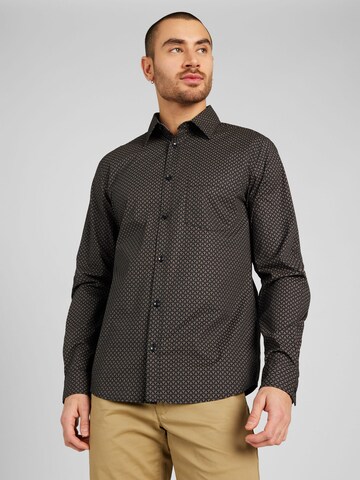 s.Oliver Slim fit Button Up Shirt in Black: front