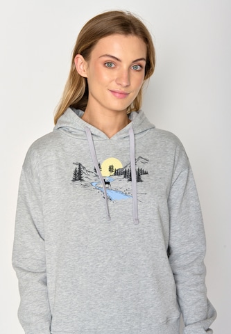 GREENBOMB Sweater 'Nature Deer River' in Grey