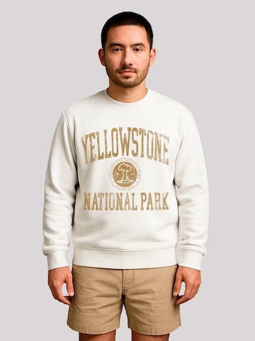 Sweat-shirt 'US National Parks Yellowstone Wyoming' F4NT4STIC en blanc : devant