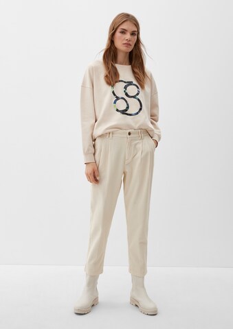 s.Oliver Regular Pleat-Front Pants in Beige