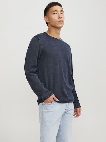 JACK & JONES Regular fit Пуловер 'JJLeo' в синьо: отпред