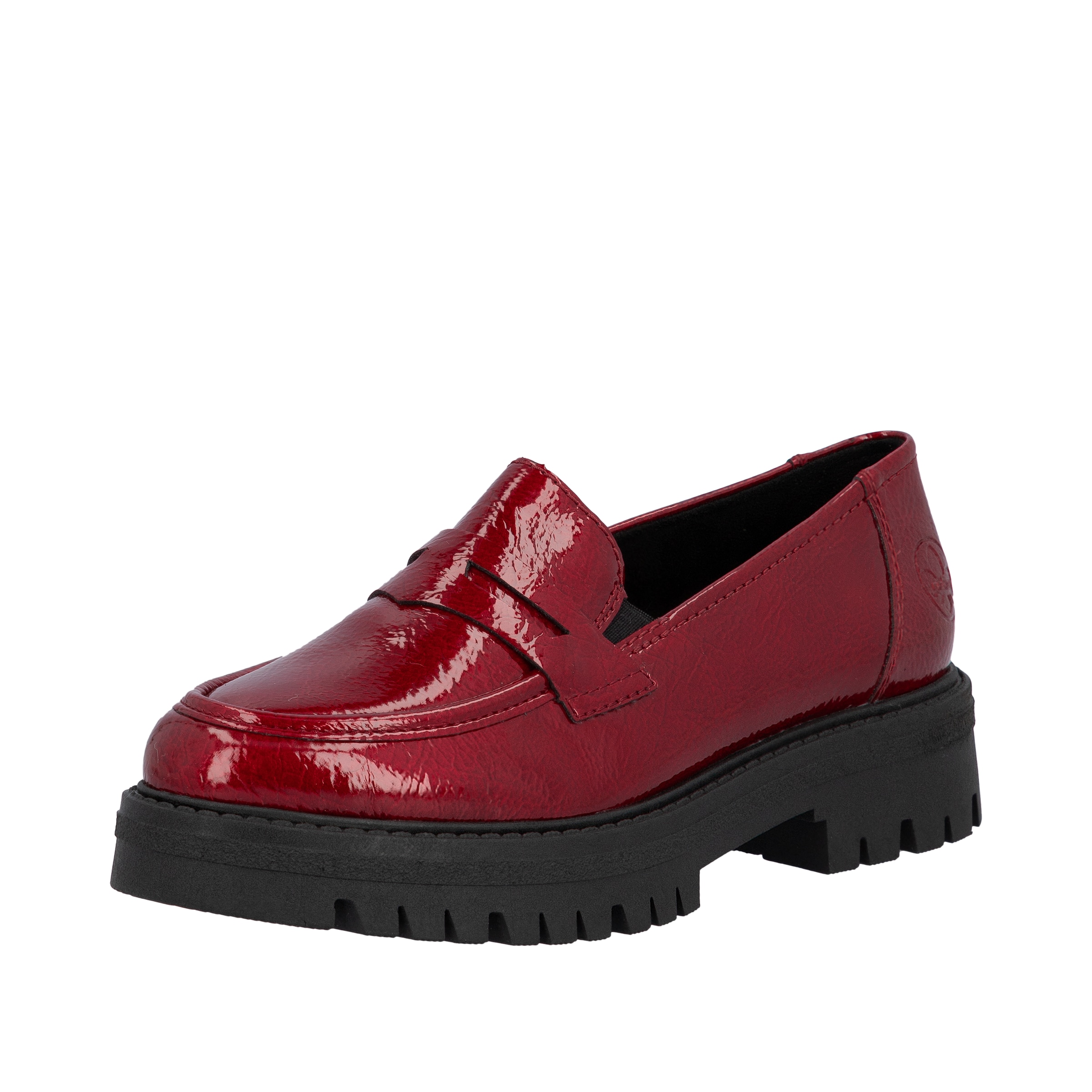 Chaussure basse Rieker en rouge : devant
