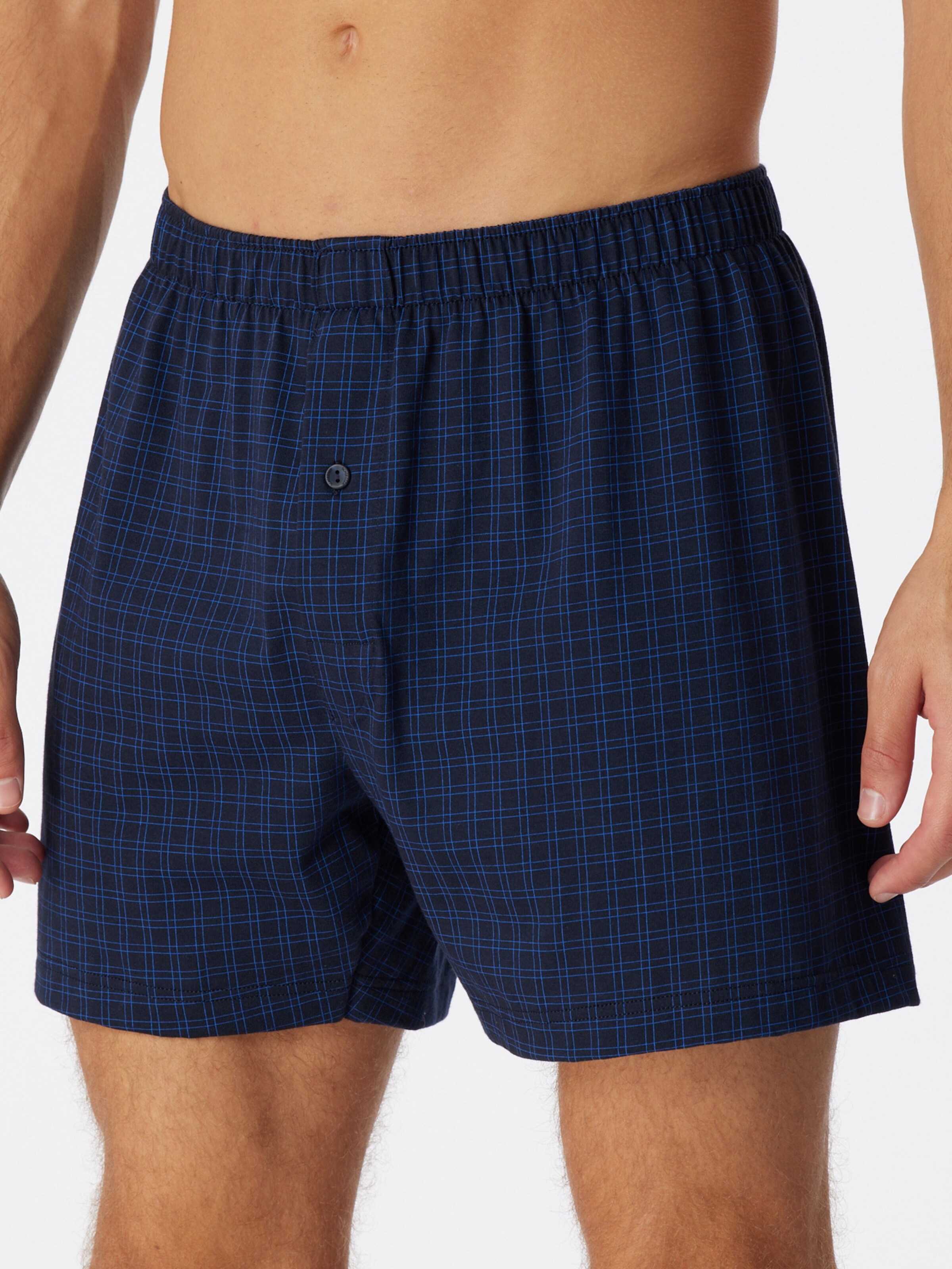 SCHIESSER - Calzoncillo boxer ' Cotton Casuals ' en azul: frente