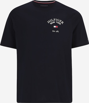 Tommy Hilfiger Big & Tall Póló 'VARSITY' - fekete: elől