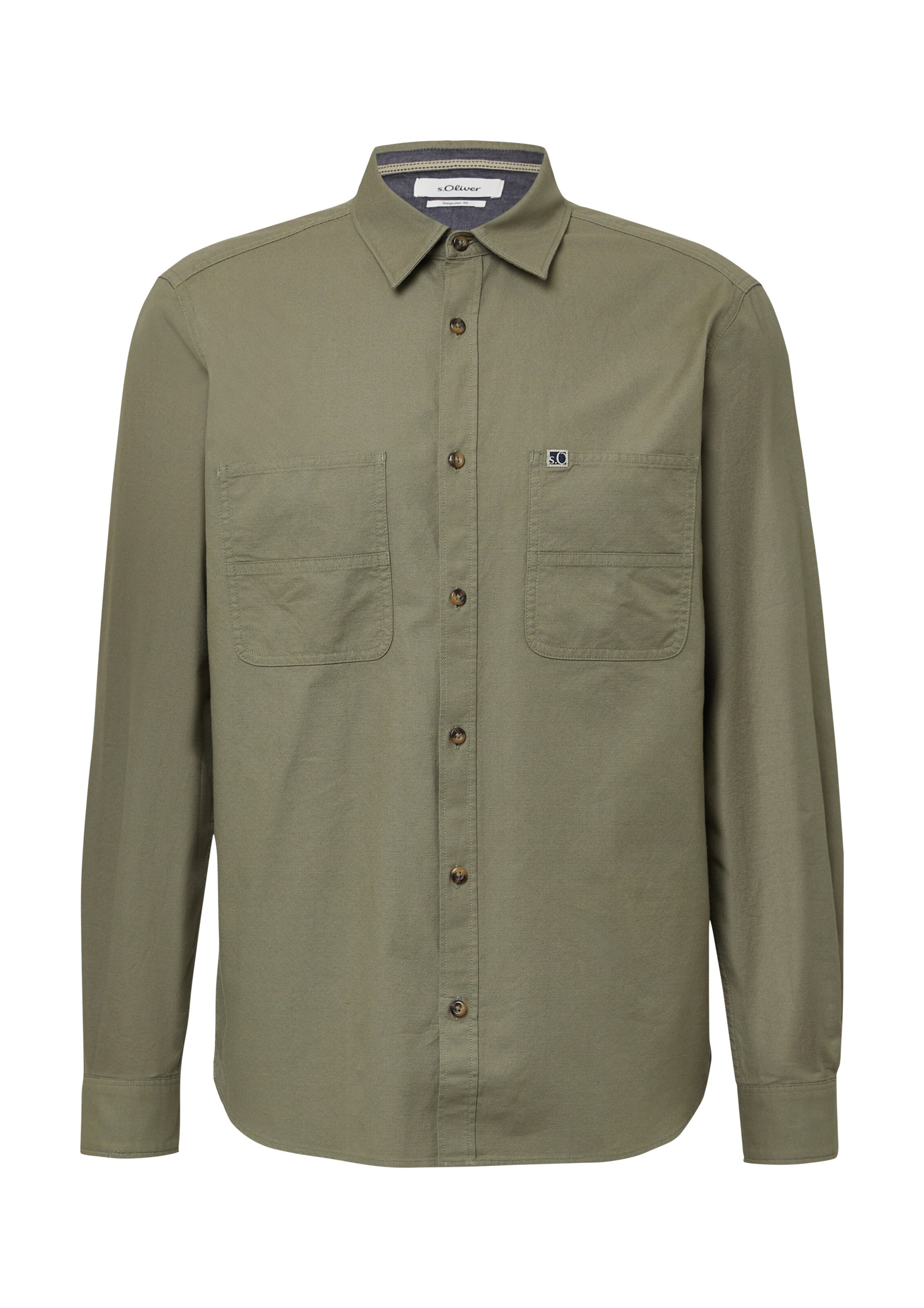 s.Oliver Button Up Shirt in Green: front