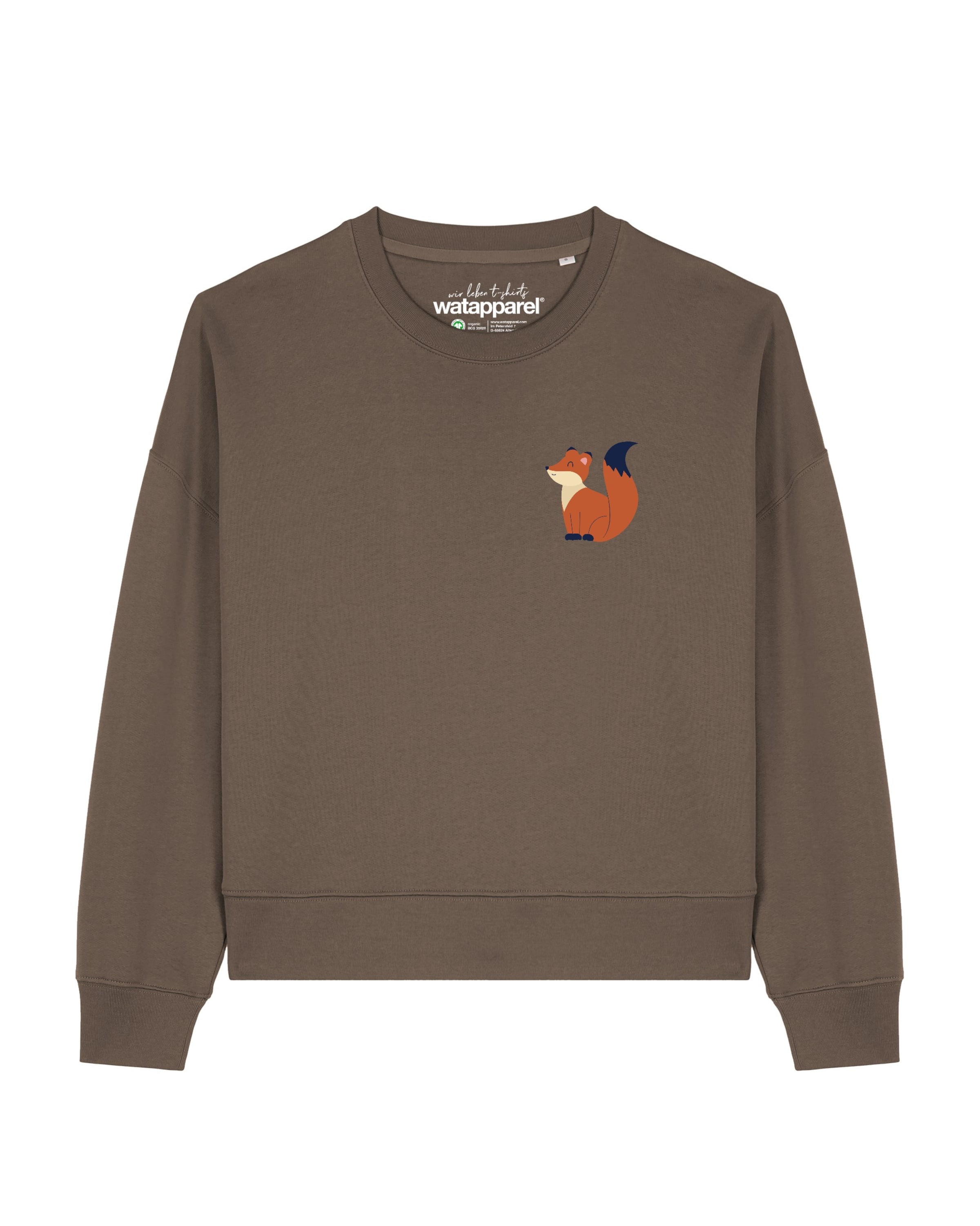 Watapparel Sweatshirt 'Cute Fox' in Bruin: voorkant