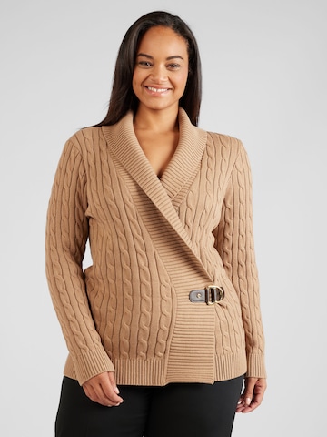 Lauren Ralph Lauren Plus Sweater 'DONATO' in Beige: front